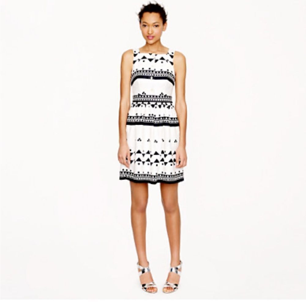 J. Crew Geometric Button Front Dress